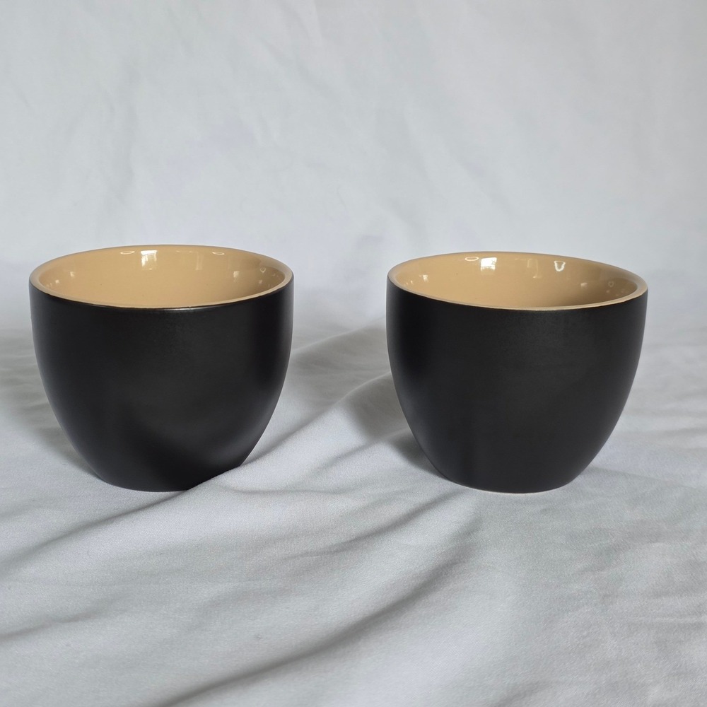 Baileys Irish Cream Mine and Yours Vintage Ceramic Cups Set of 2 Black Tan - Picture 8 of 9